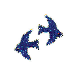 Childrens Jewellery: Sterling Silver Blue Bird Stud Earrings
