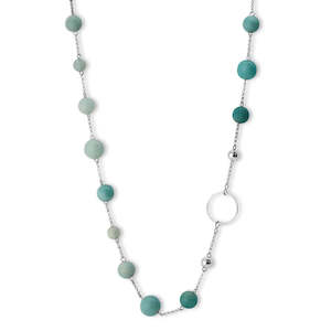 Gemstone Jewellery: Amazonite & Sterling Silver Short Necklace