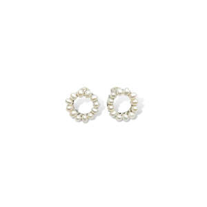 Silver Jewellery: Seed Pearl & Sterling Silver Stud Earrings