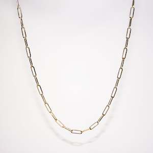 Gold Jewellery: 46cm 9K Yellow Gold Paperclip Chain