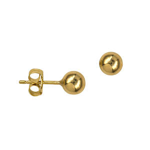 Gold Jewellery: 9k Yellow Gold 5mm Heavy Ball Stud Earrings