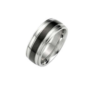 Mens Jewellery: Stainless Steel/IP Black Ring