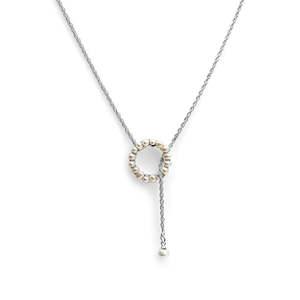 Jewellery Pearls: Seed Pearl & Sterling Silver Lariat Necklace
