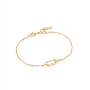 All Jewellery: Ania Haie Glam interlock Gold/CZ Bracelet