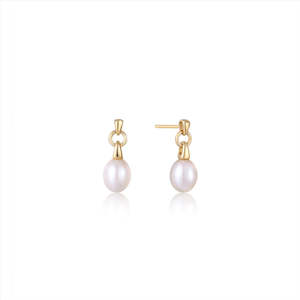All Jewellery: Ania Haie Gold Pearl Drop Stud Earrings