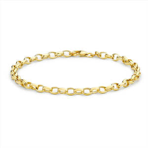 9K Yellow Gold Oval Belcher Bracelet 19cm