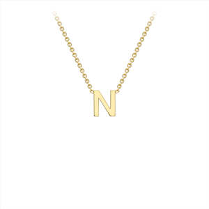 9K Yellow Gold 'N' Initial Adjustable Necklace 38cm-43cm