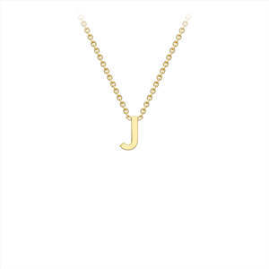All Jewellery: 9K Yellow Gold 'J' Initial Adjustable Necklace 38cm-43cm