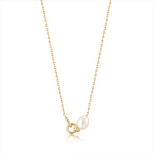 Ania Haie: Ania Haie Gold Pearl Link Chain Necklace