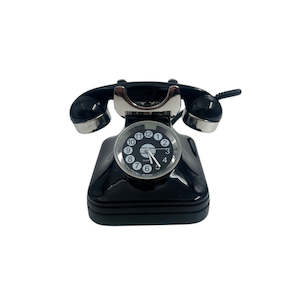 All Giftware: Collectable Clock - Retro Black Telephone