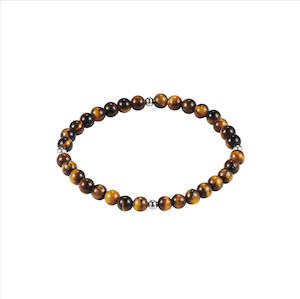Cudworth: Tiger Eye and Stainless Steel Beaded Bracelet