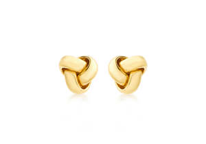 9K Yellow Gold 8mm Knot Stud Earrings