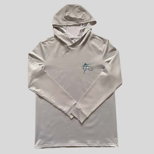 ‘Bite time’ Hooded Upf50 long sleeve in grey