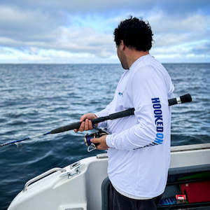 Upf 50 Water Resistant Long Sleeves: UPF50 Logo Fishing Long sleeve in White