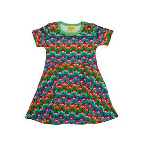 Radish Short Sleeved Skater Dress (Stripe)