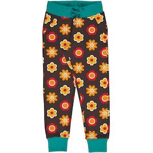 Maxomorra Sweatpants And Jeans: Flower Sweatpants (1-2 Years)
