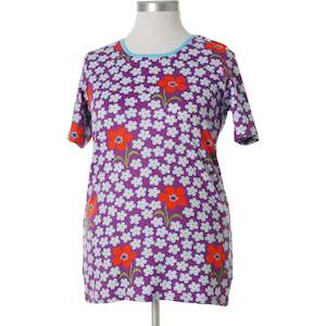 Adults: Flower (Amethyst) Womens Short Sleeved Top (Small)