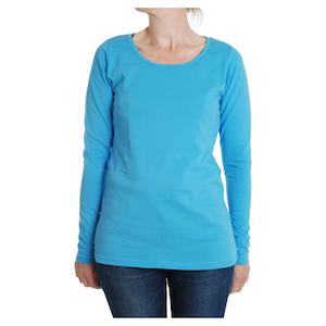 Adults: Medium Blue Womens Long Sleeved Top