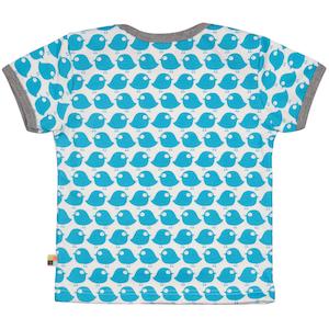 Loud Proud Printed Tops: Petrol Birds Short Sleeved Top