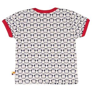 Loud Proud Printed Tops: Navy Monkey Short Sleeved Top (5-6 Years)