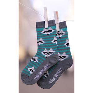 Fräulein Prusselise Organic Socks - Racoons