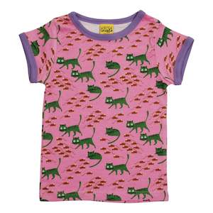 Under 3s: Cats Short Sleeved Top (Pink)
