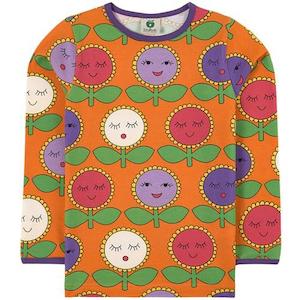 Smafolk: Happy Flowers Long Sleeved Top (Orange)