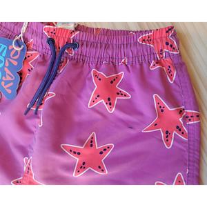 Muddy Puddles: SECONDS - UV Protective Swim Shorts Pink Starfish (7 - 8 Years)