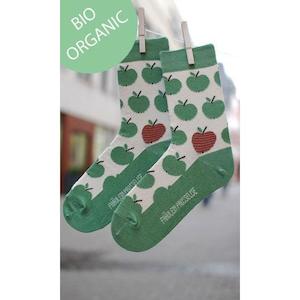 Stocking Fillers: Organic Crew Socks - Apples (Green)