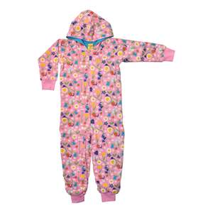 Size 158 14 Years: Happy Flower Lilac Lined Suit with Hood