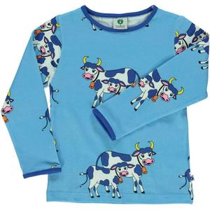 Cow Long Sleeved Top (Blue Grotto)