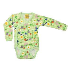 Size 56 1 2 Months: Happy Flower Patina Green Kimono Body Top