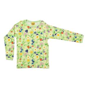Happy Flower Patina Green Long Sleeved Top