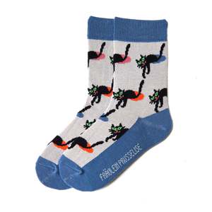 Organic Crew Socks - Cats