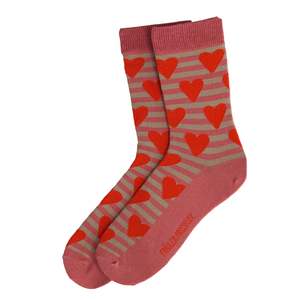 Organic Crew Socks - Hearts