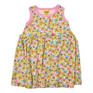 Duns Radish: Jumbled Radish Pink Sleeveless Gather Dress