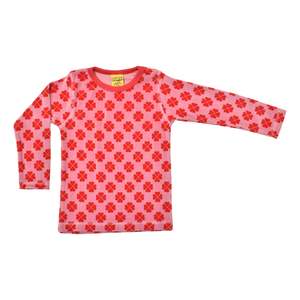 Clover Begonia Pink Long Sleeved Velour Top