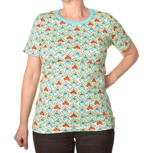 Multi Radish Blue Women's Short Sleeved Top