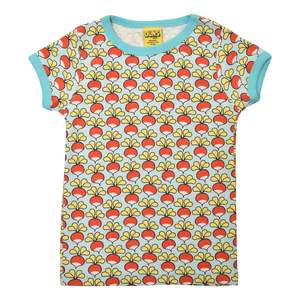 Radish Blue Glow Short Sleeved Top