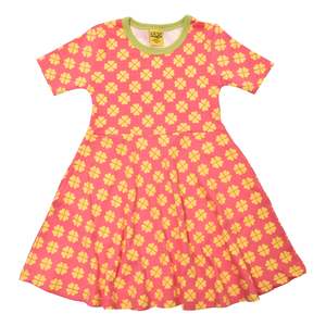 Clover Hot Pink Short Sleeved Skater Dress