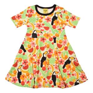 Duns Winter 2026: Toucan Vanilla Custard Short Sleeved Skater Dress