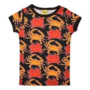 Crab Black Short Sleeved Top
