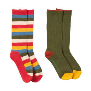 Size 2 4 Years: Rainbow Terry Boot Socks 2 Pack