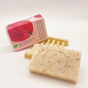 Pure Essence Body Soap: Pure Essence Body Soap - Rose + Geranium 100g