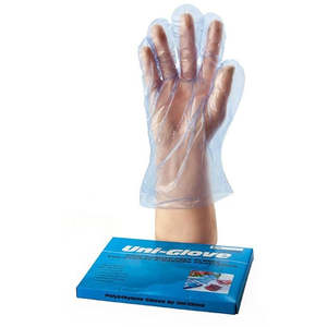 Fight Virus Collection: Uni-Glove High Quality Poly Glovevs For Hygiene & Barrier Protection (100 pieces)