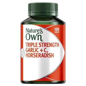 Health Wellbeing: Nature'S Own Triple Strength Garlic C Horseradish 100 Tablets