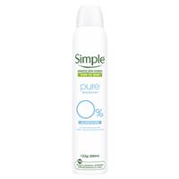 Skin Care: simple 0% deodorant pure aerosol spray 200ml