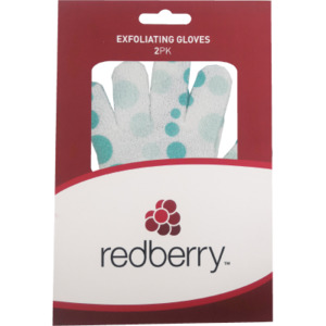 Korbond Redberry Exfoliating Gloves 2pk