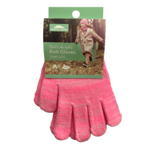 Stretto Girl's Acrylic Knit Gloves Assorted ea