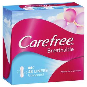 Feminine Hygiene: carefree breathable liners unscented 48 pack